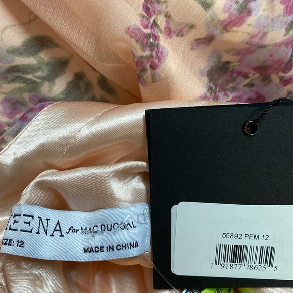 Ieena for Mac Duggal peach & purple floral dress - Picture 6 of 8